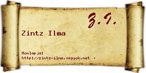 Zintz Ilma névjegykártya
